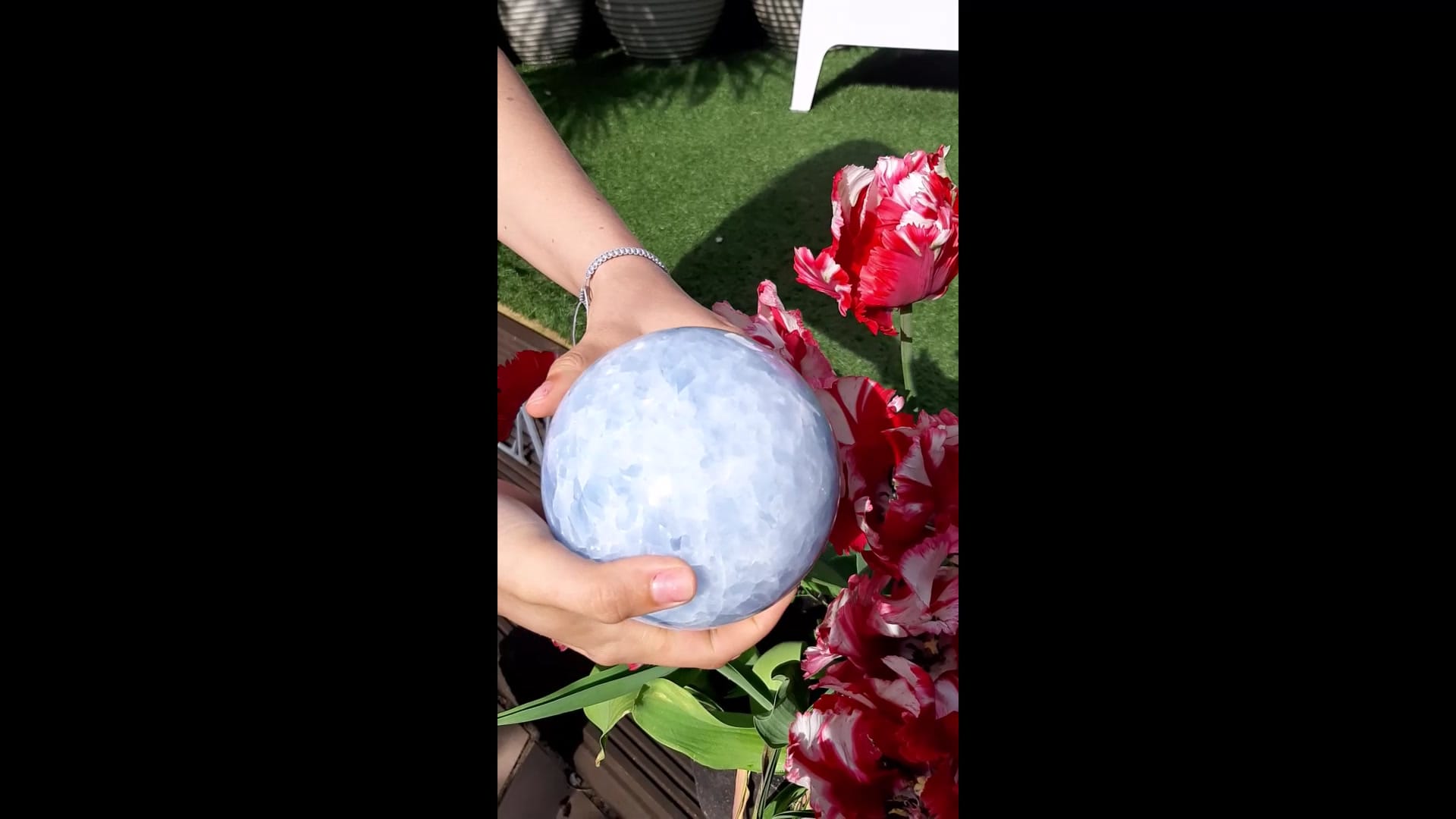 Blue Calcite Sphere (EXTRA LARGE) Healing Crystal 2045g 110MM - Image 2