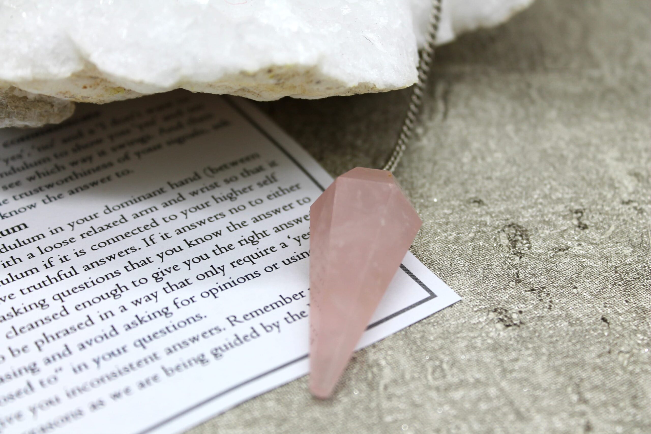 Rose Quartz Faceted Pendulum - Image 3