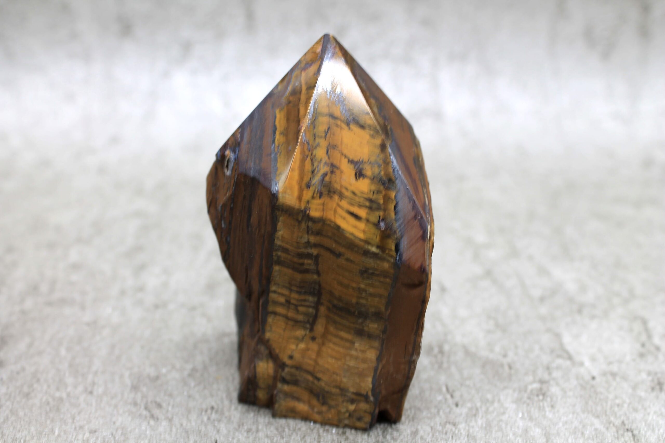 Tigers Eye Cut Base Point Healing Crystal (LARGE) - 439g 95MM