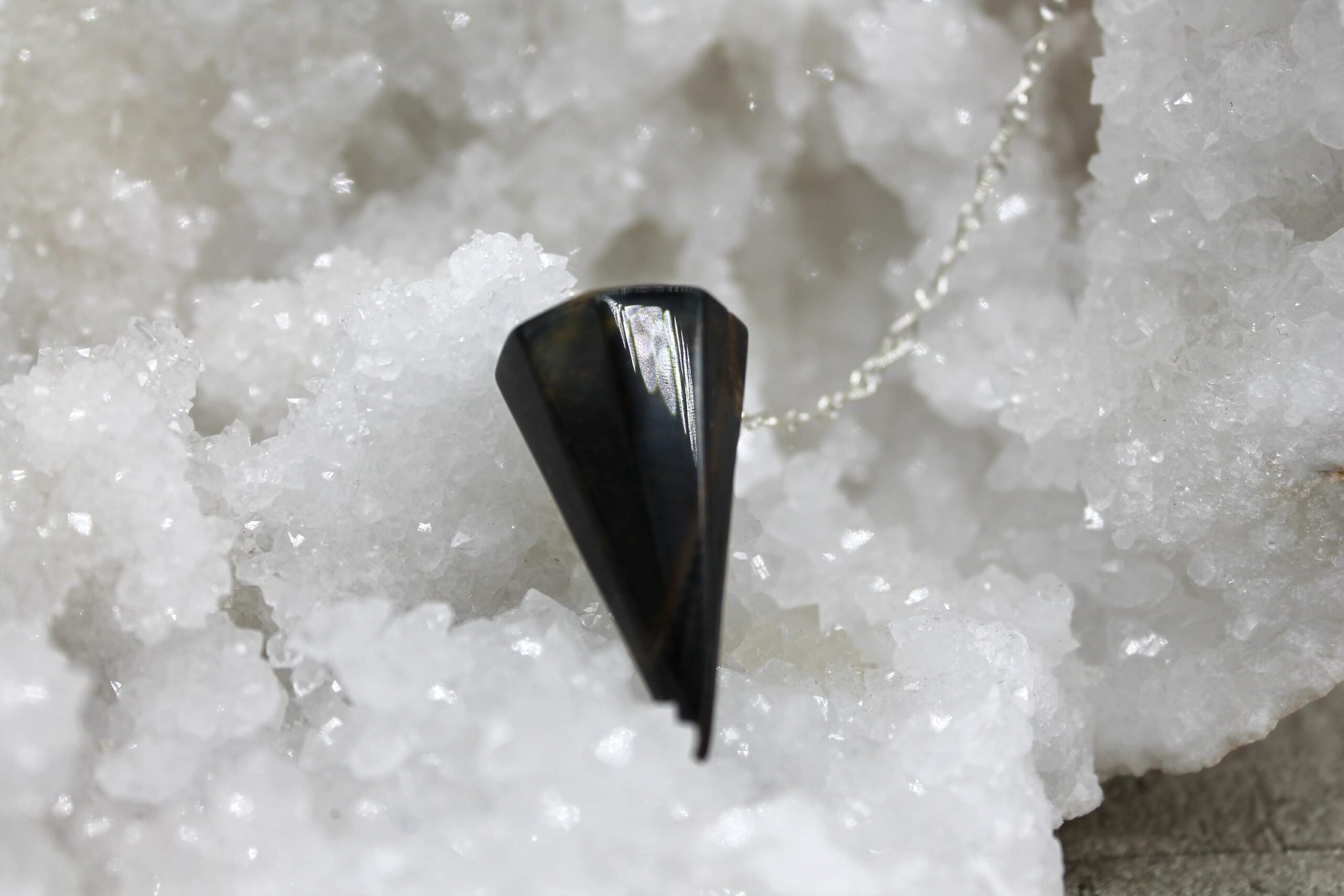 Blue Tiger's Eye Faceted Pendulum - Image 2