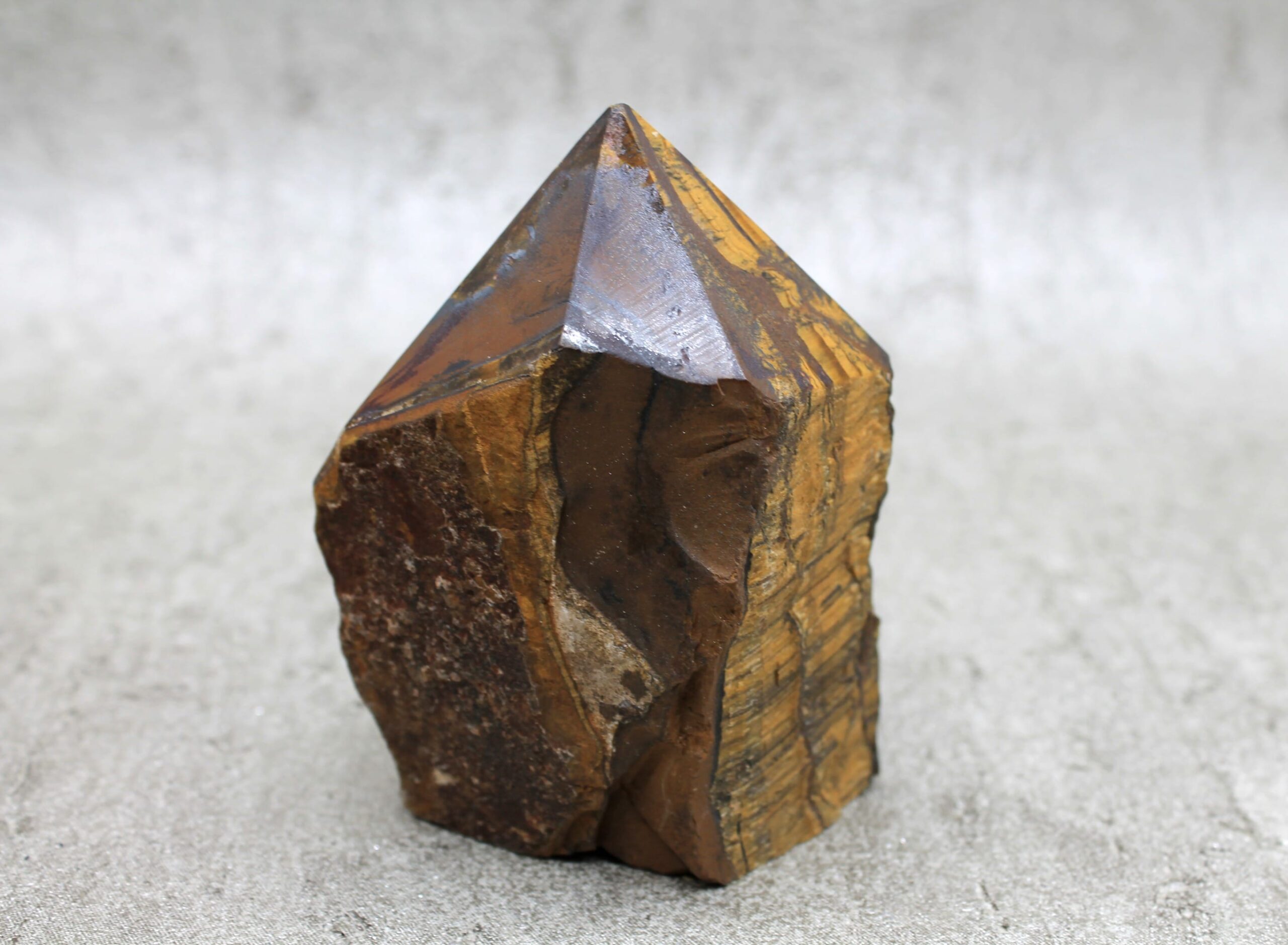Tigers Eye Cut Base Point Healing Crystal (LARGE) - 439g 95MM - Image 2