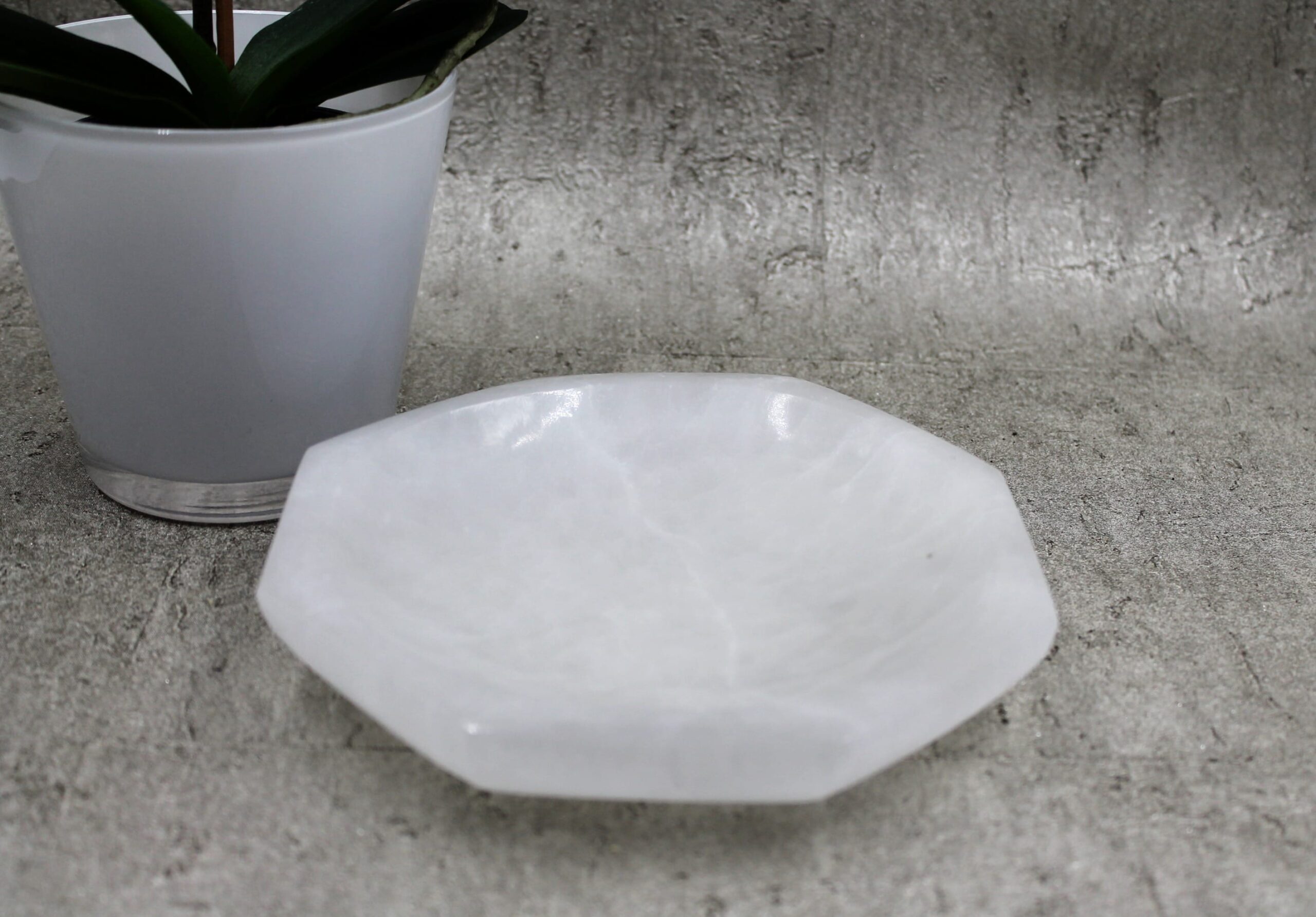 Selenite Octagonal Bowl - 964g