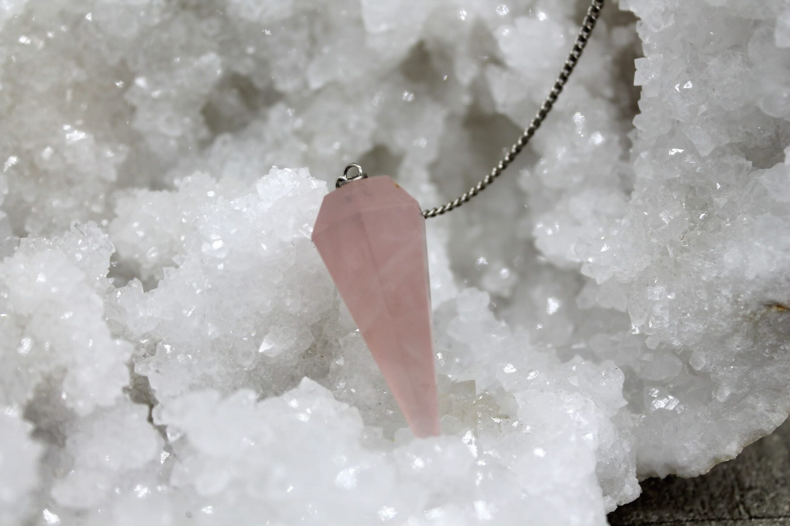Rose Quartz Faceted Pendulum - Image 2