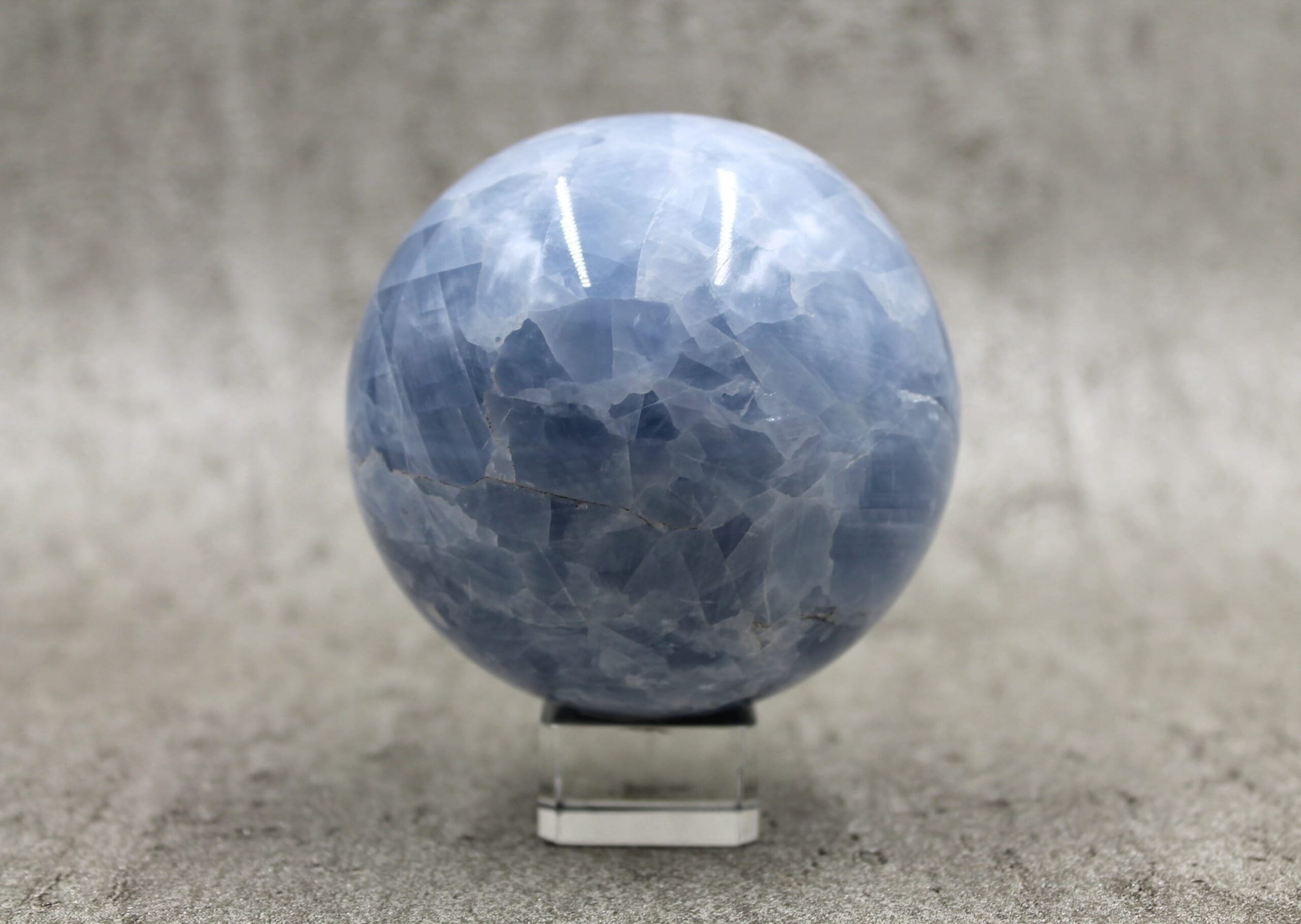 Blue Calcite Sphere (LARGE) Healing Crystal 820g 85MM