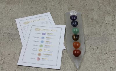 Selenite flatpoint and Chakra Gift Set