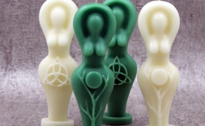 Individual Goddess Candle (TRIGLAV & TREE OF LIFE) - BEESWAX 165MM