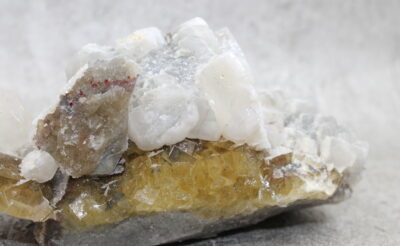 Optical Calcite on Yellow Fluorite Specimen - 1106g 160MM x 80MM