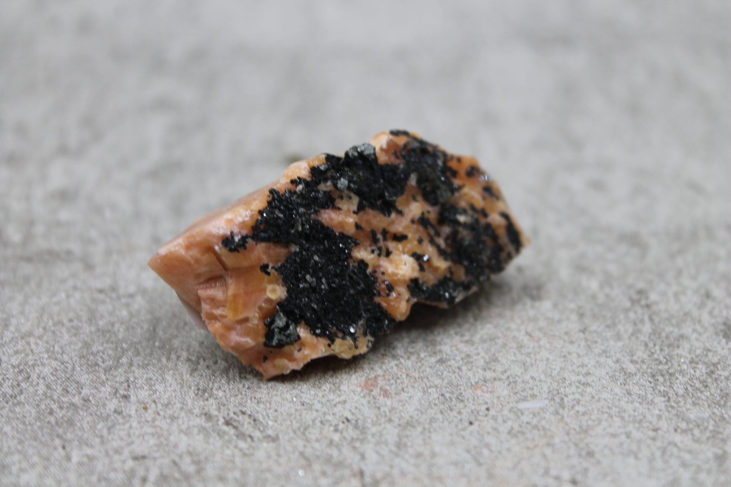 Phlogopite Mica on Orange Calcite Specimen Crystal - 73g 55MM