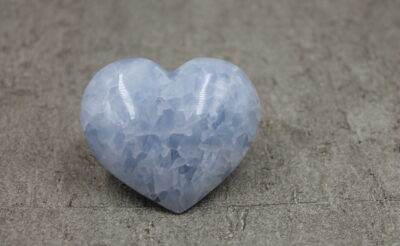 Blue Calcite Part Heart Healing Specimen 177g 70MM x 50MM